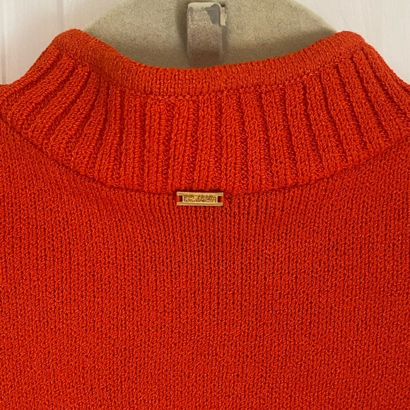 St John Zip Up Wool Blend Sweater in Tangerine - Picture 6 of 7